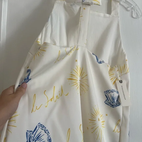 Anthropologie- Nephthys Illustratrated! Sleeveless Square-Neck Shift Mini Dress - Picture 5 of 7